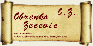 Obrenko Zečević vizit kartica